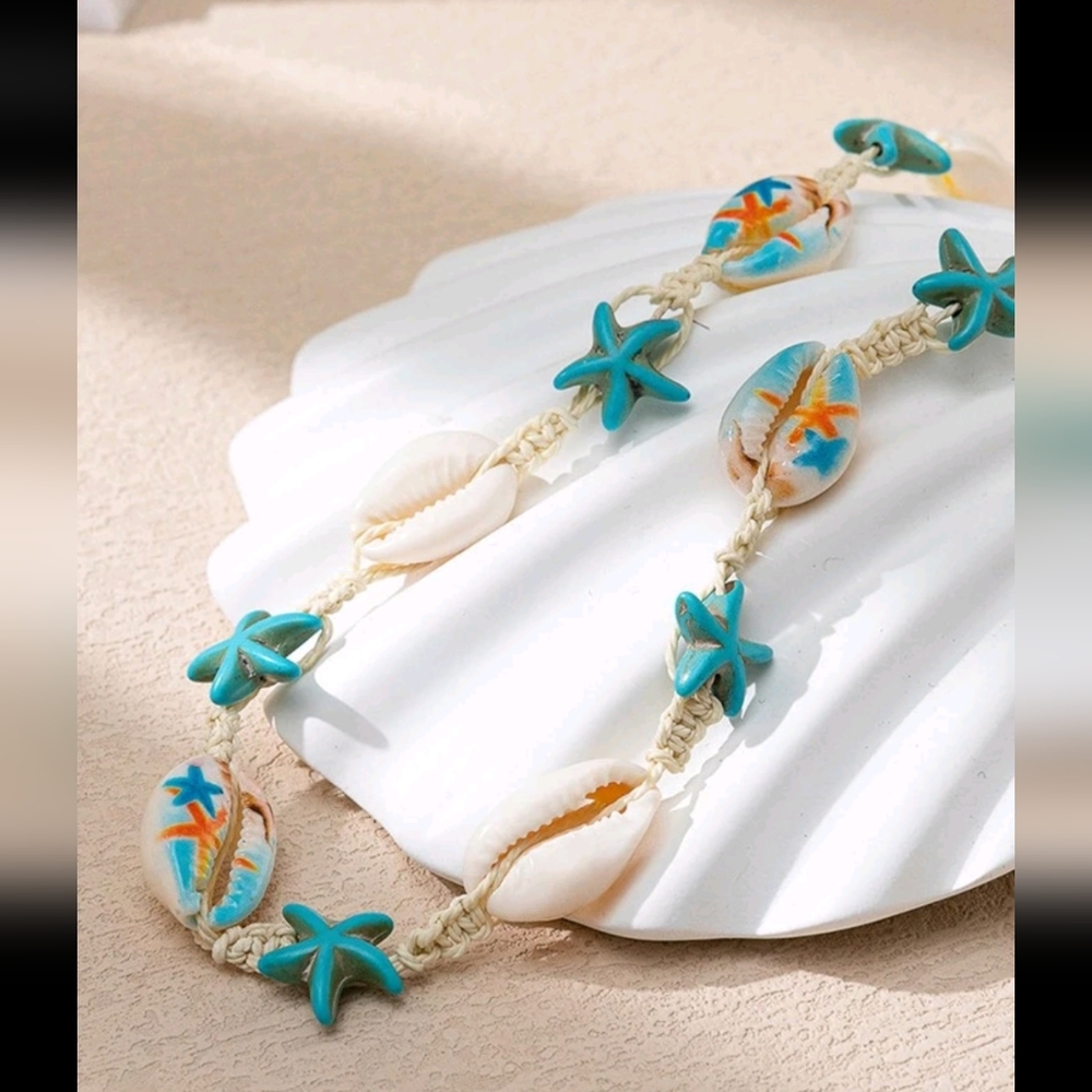 🍉5 for $25*  Painted Seashell Necklace